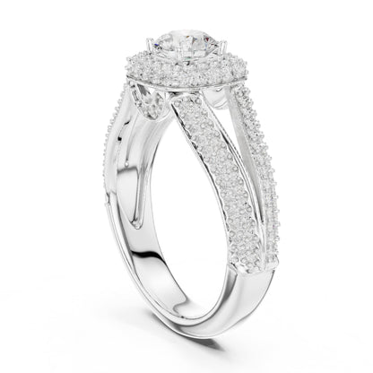 Round Halo Lab Grown Diamond Engagement Ring