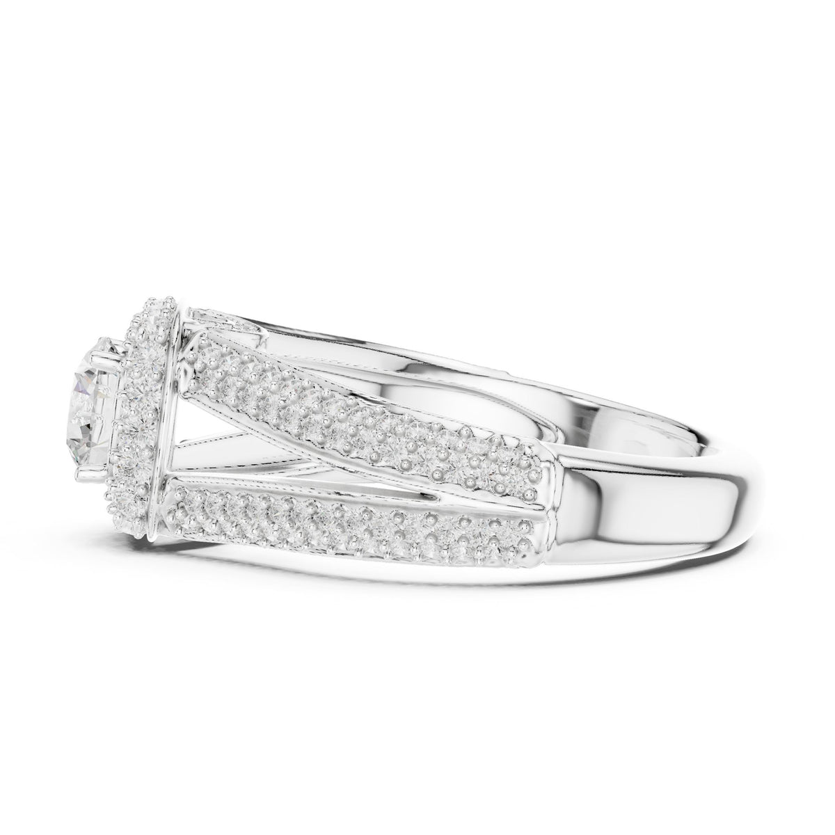 Round Halo Lab Grown Diamond Engagement Ring