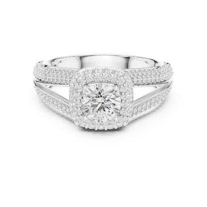 Round Halo Lab Grown Diamond Engagement Ring