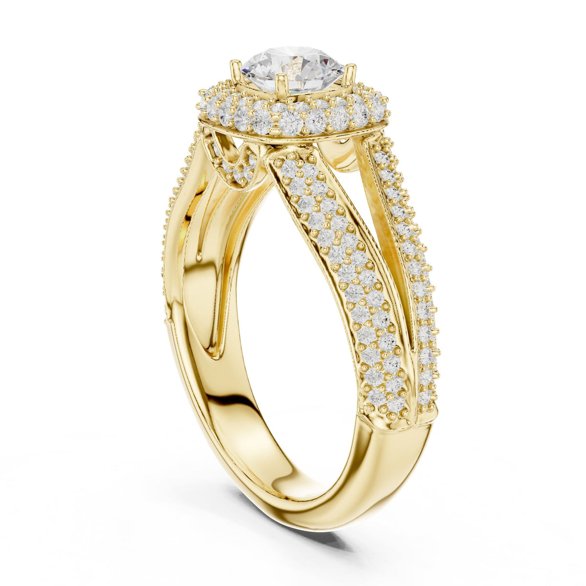Round Halo Lab Grown Diamond Engagement Ring