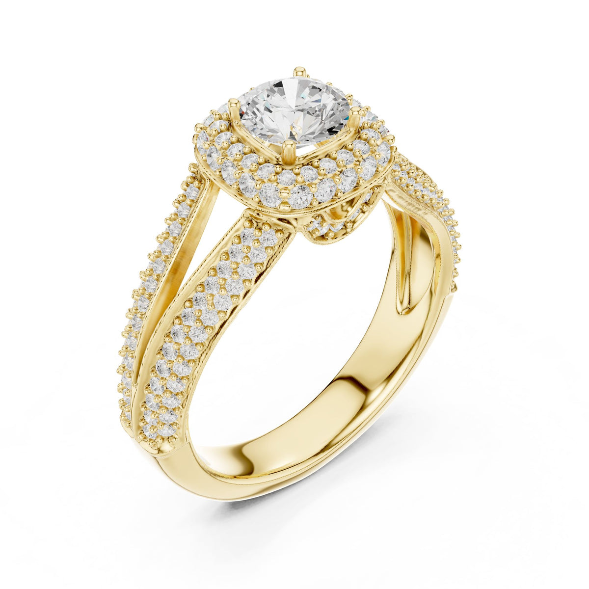 Round Halo Lab Grown Diamond Engagement Ring