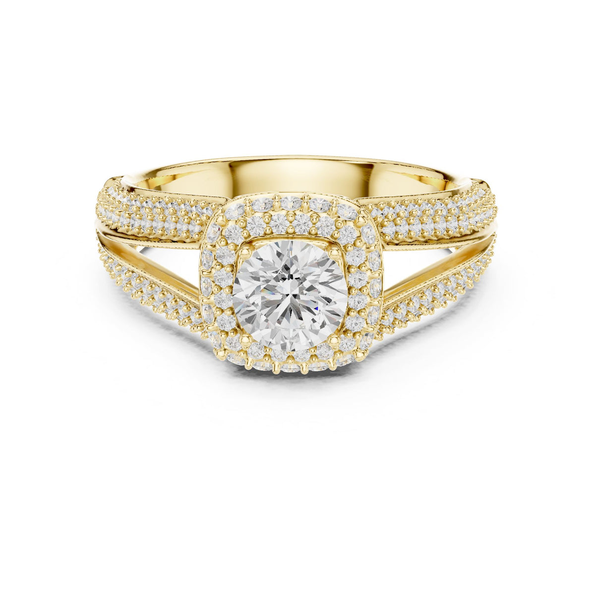 Round Halo Lab Grown Diamond Engagement Ring