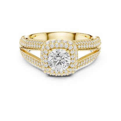 Round Halo Lab Grown Diamond Engagement Ring