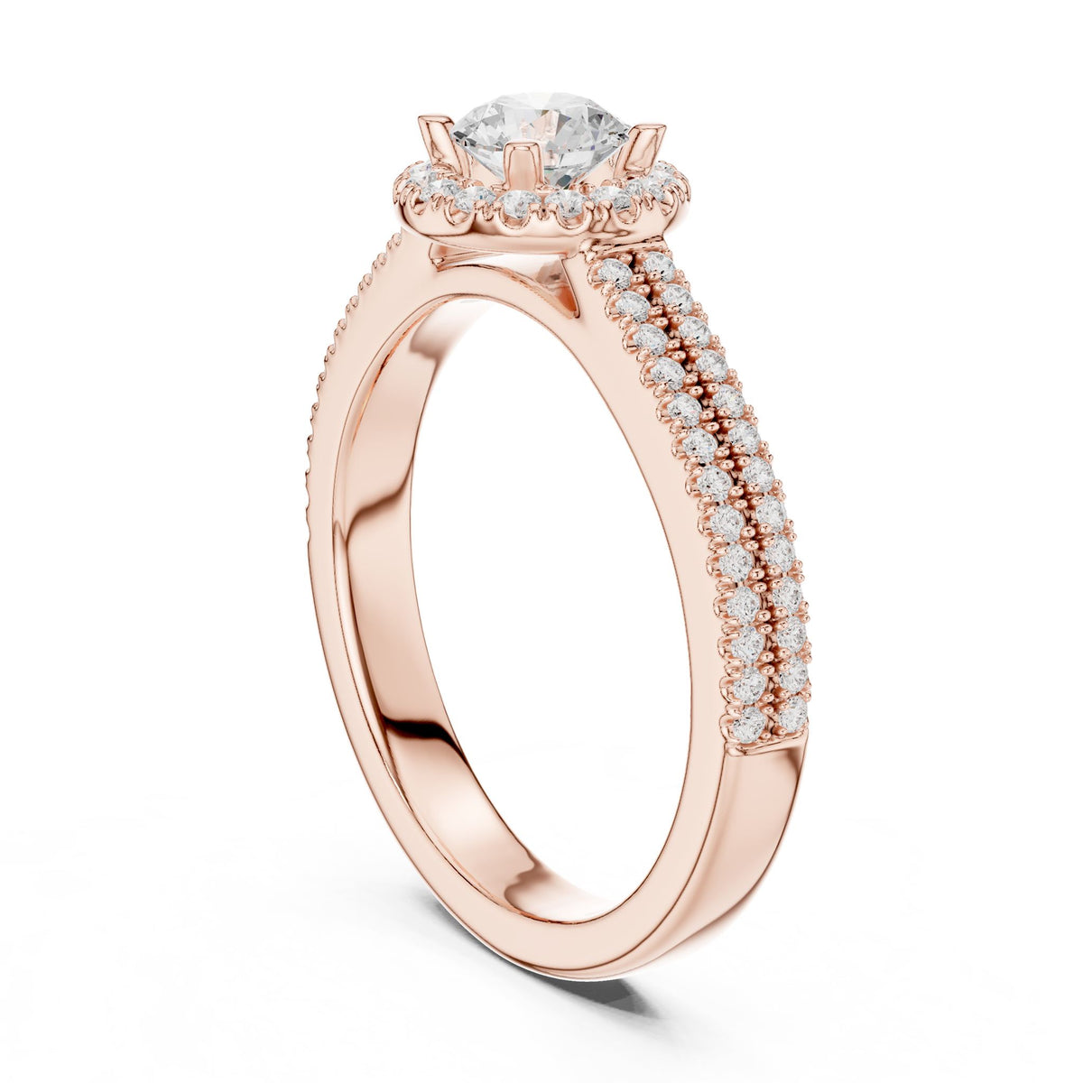 Round Halo Lab Grown Diamond Engagement Ring