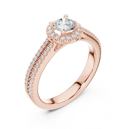 Round Halo Lab Grown Diamond Engagement Ring