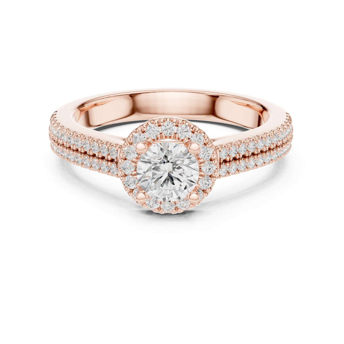 Round Halo Lab Grown Diamond Engagement Ring