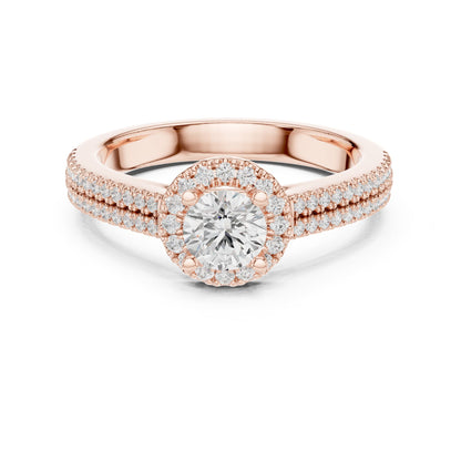 Round Halo Lab Grown Diamond Engagement Ring
