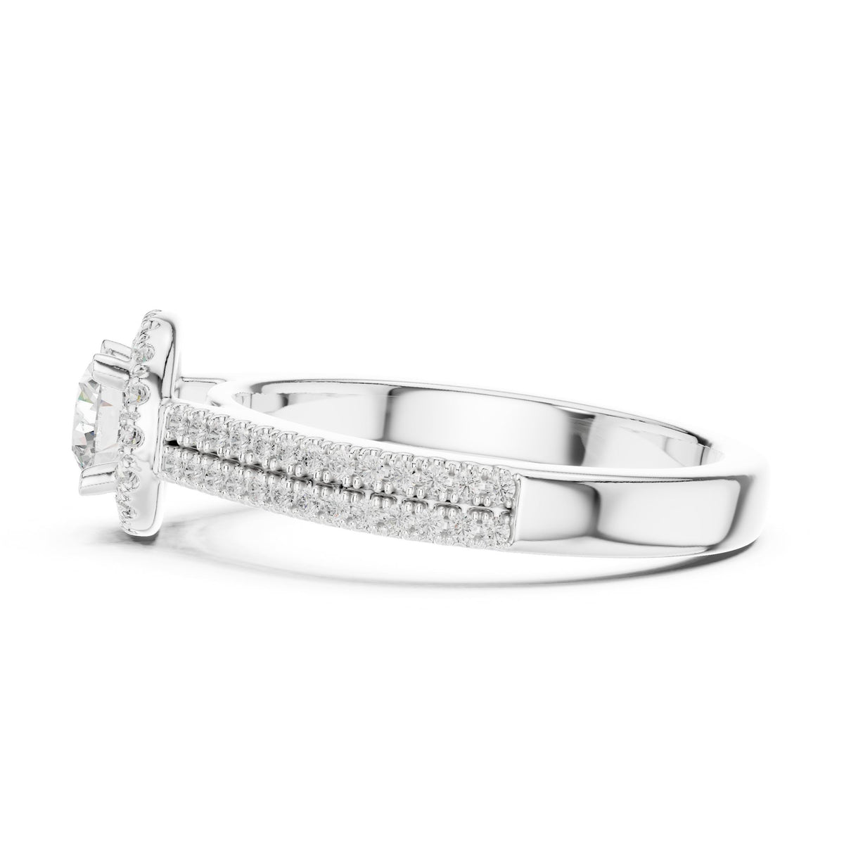 Round Halo Lab Grown Diamond Engagement Ring