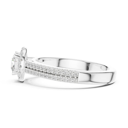 Round Halo Lab Grown Diamond Engagement Ring