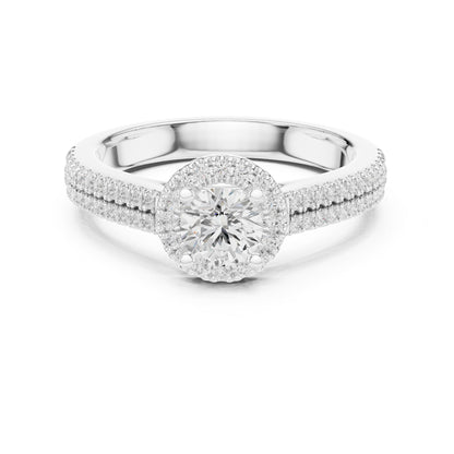 Round Halo Lab Grown Diamond Engagement Ring