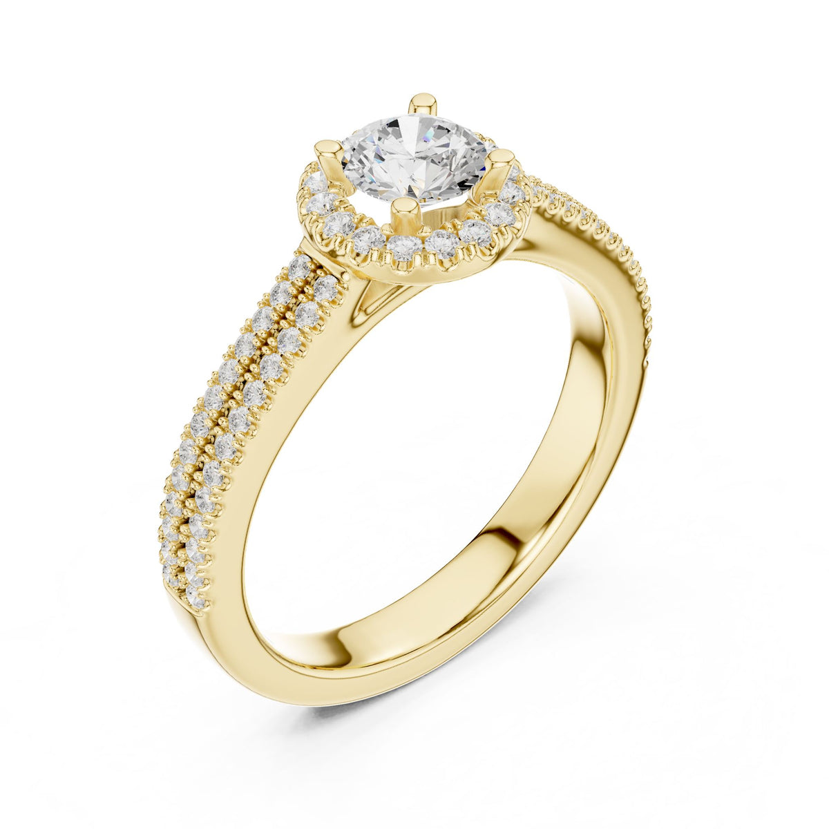Round Halo Lab Grown Diamond Engagement Ring