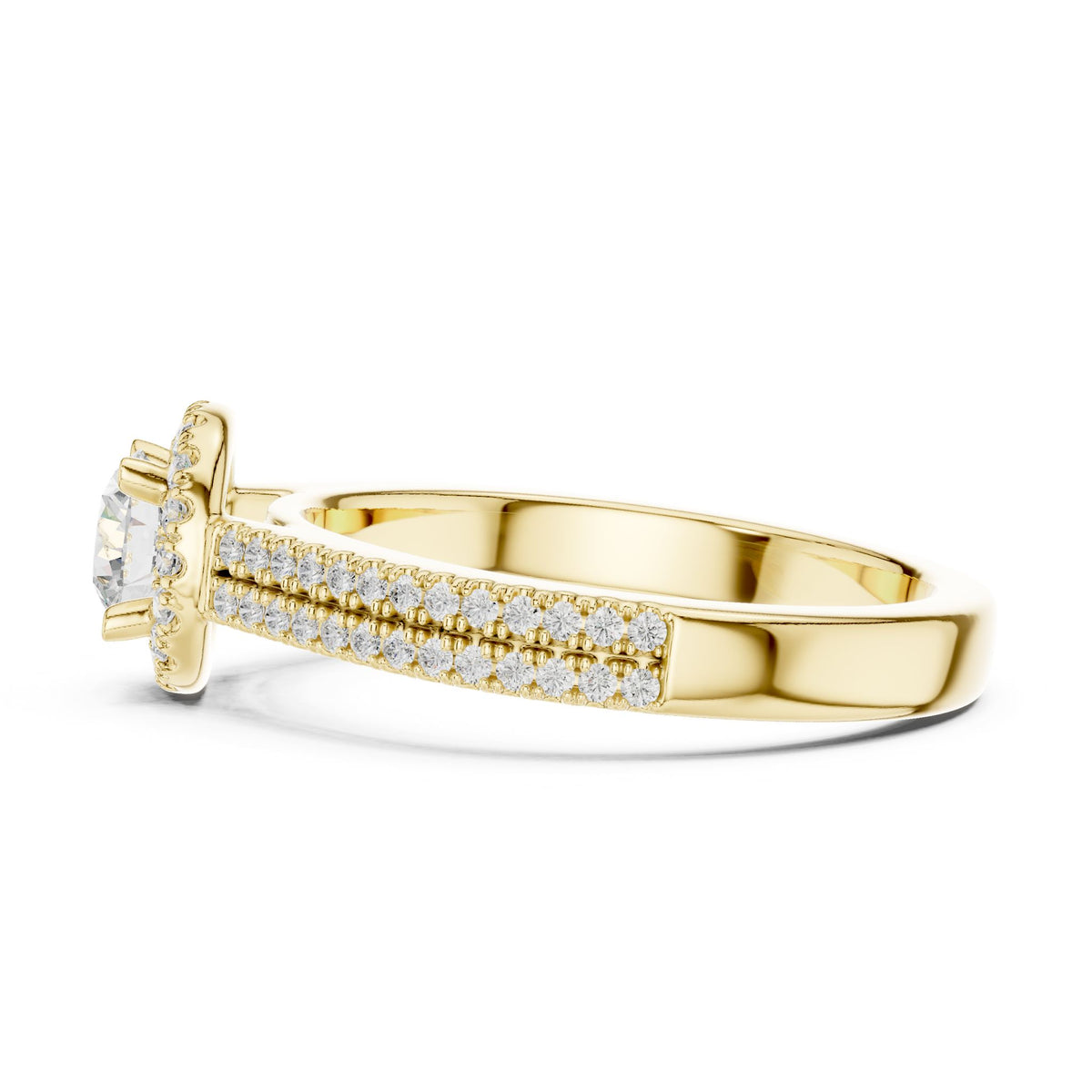 Round Halo Lab Grown Diamond Engagement Ring