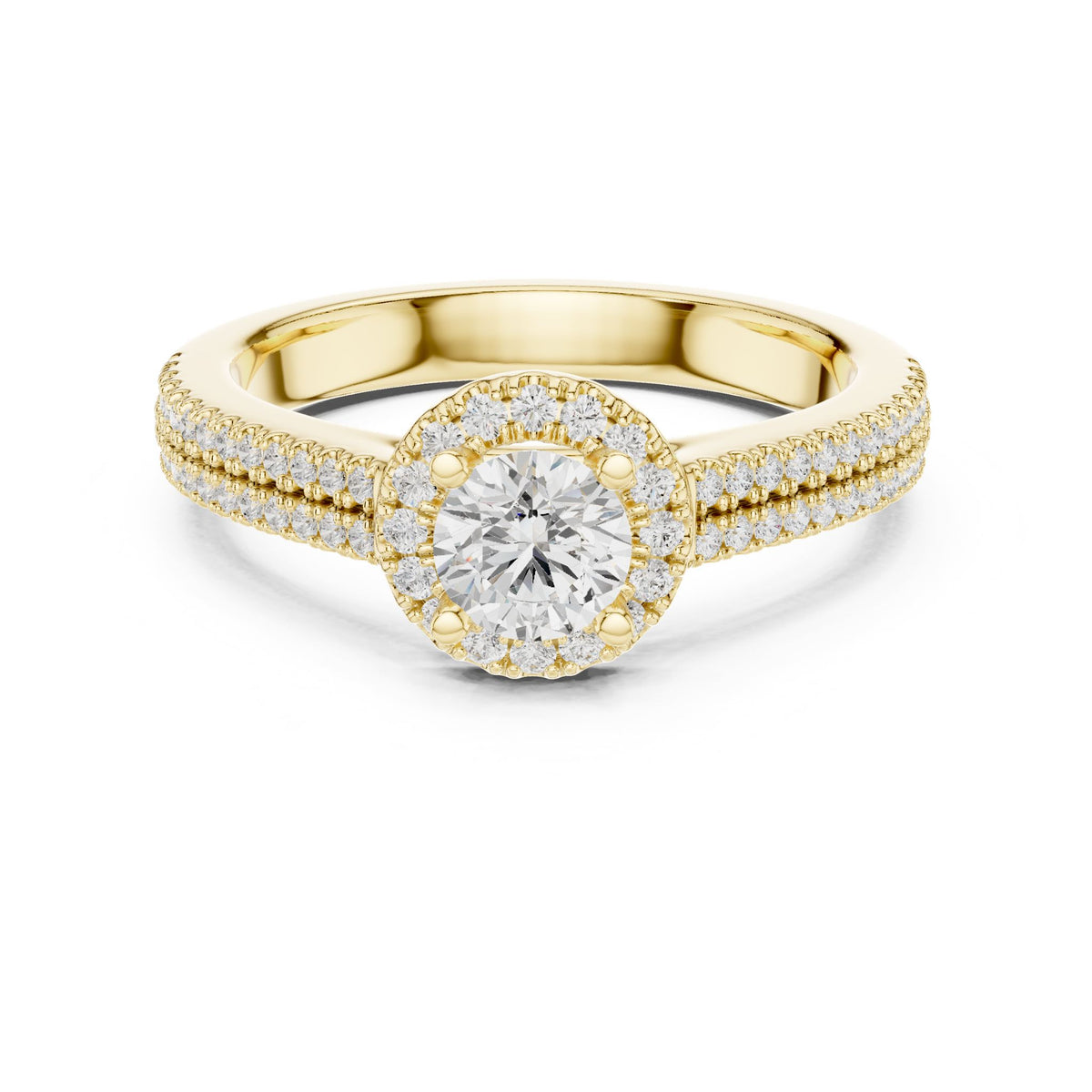 Round Halo Lab Grown Diamond Engagement Ring