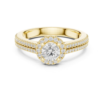 Round Halo Lab Grown Diamond Engagement Ring