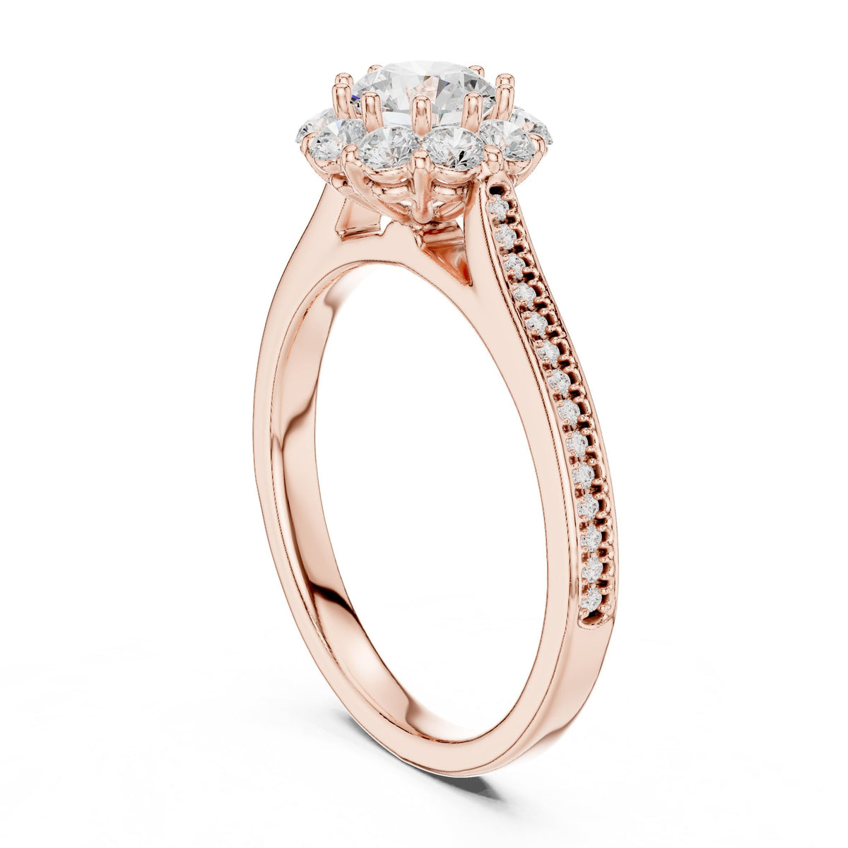 Round Halo Lab Grown Diamond Engagement Ring