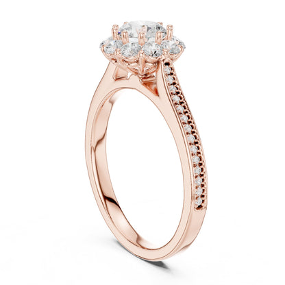 Round Halo Lab Grown Diamond Engagement Ring
