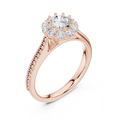 Round Halo Lab Grown Diamond Engagement Ring