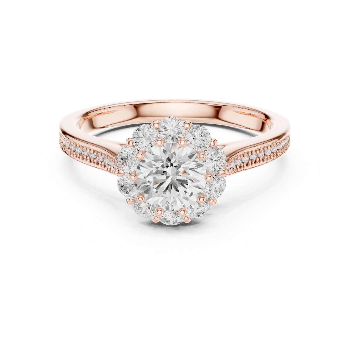 Round Halo Lab Grown Diamond Engagement Ring