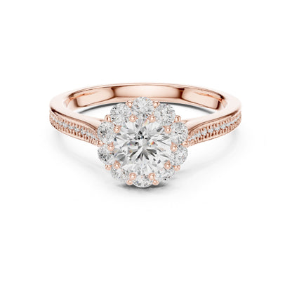 Round Halo Lab Grown Diamond Engagement Ring