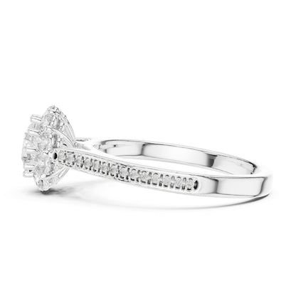 Round Halo Lab Grown Diamond Engagement Ring