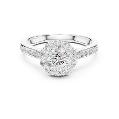 Round Halo Lab Grown Diamond Engagement Ring