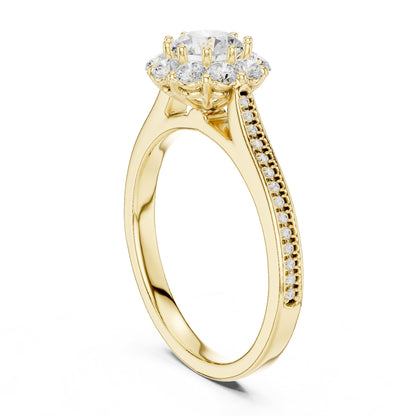 Round Halo Lab Grown Diamond Engagement Ring