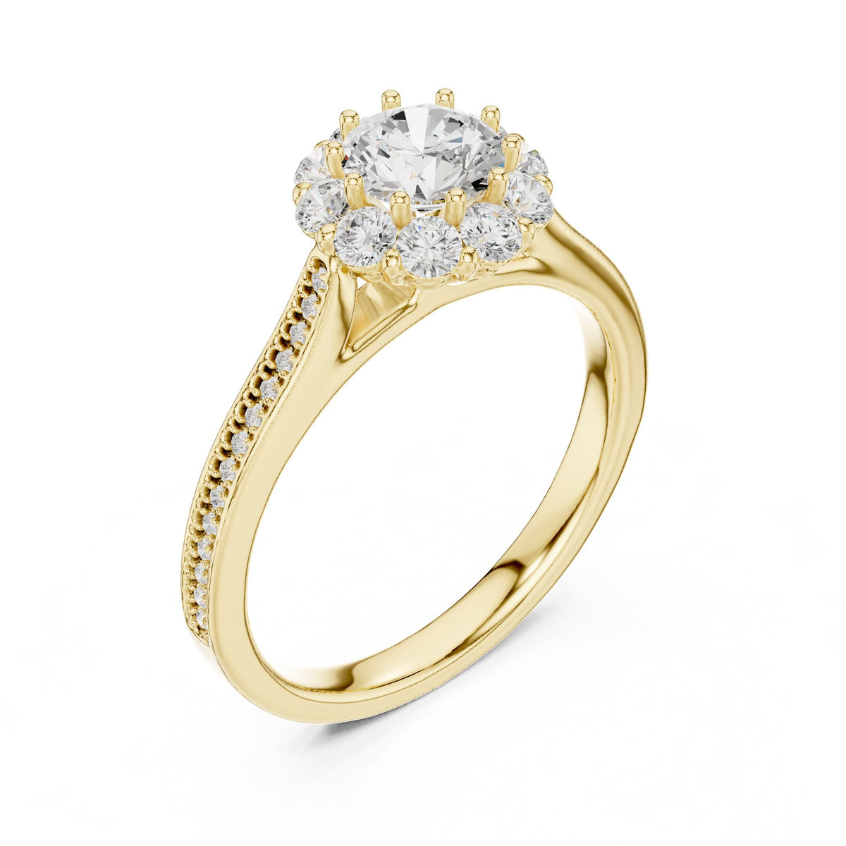 Round Halo Lab Grown Diamond Engagement Ring