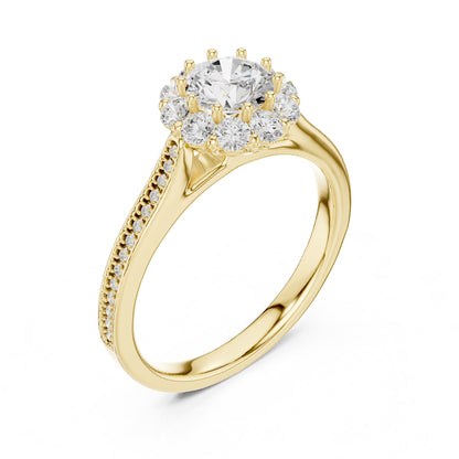 Round Halo Lab Grown Diamond Engagement Ring