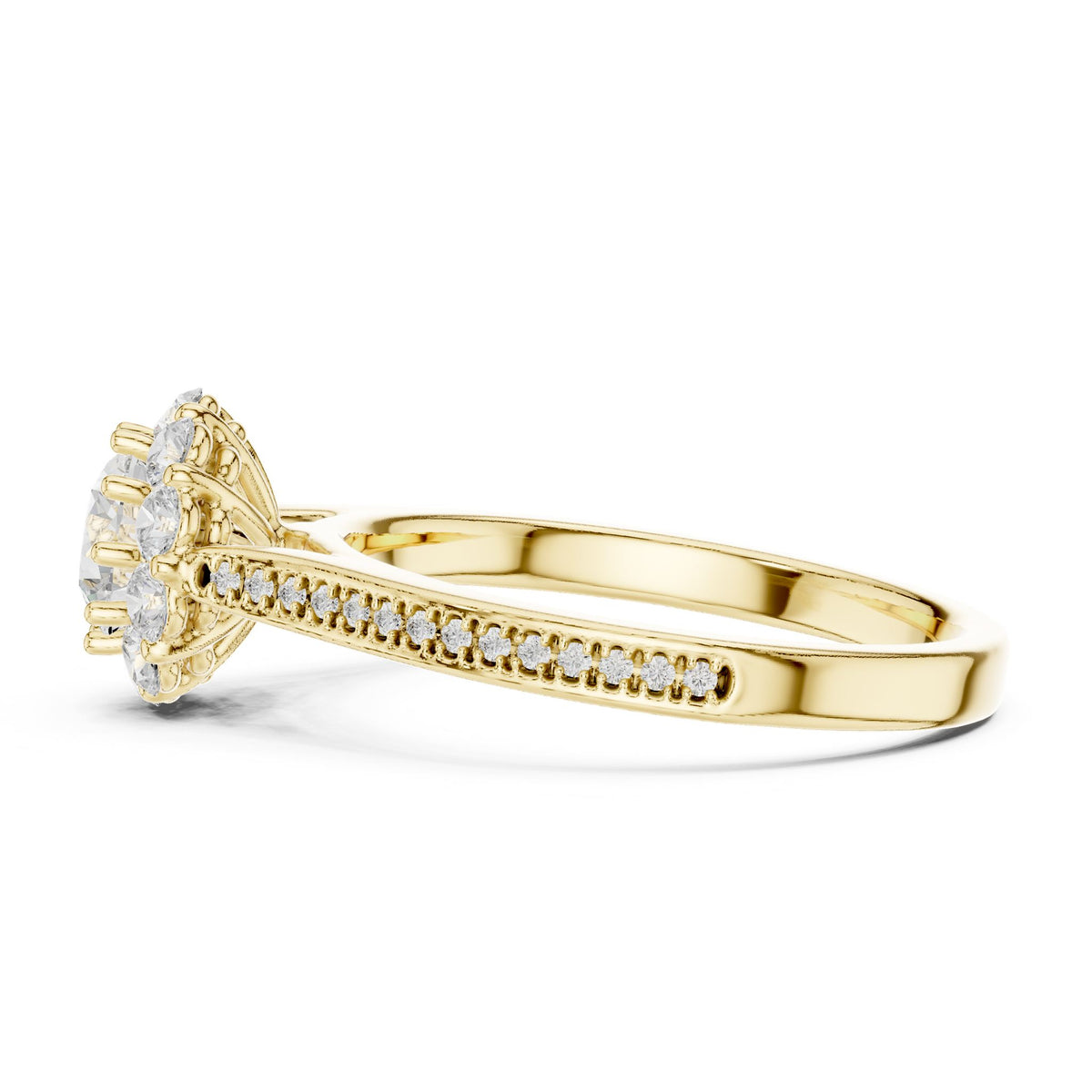 Round Halo Lab Grown Diamond Engagement Ring