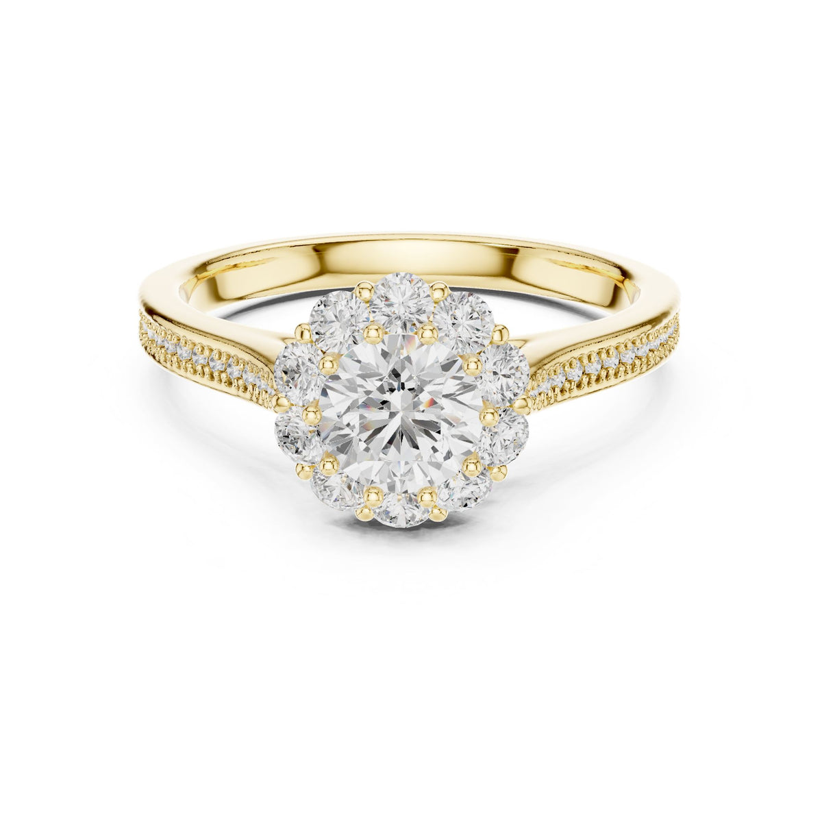 Round Halo Lab Grown Diamond Engagement Ring