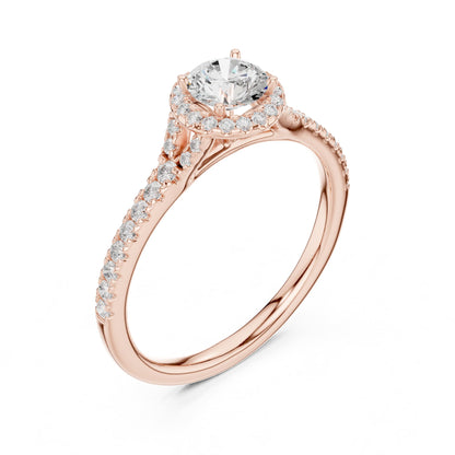 Round Halo Lab Grown Diamond Engagement Ring