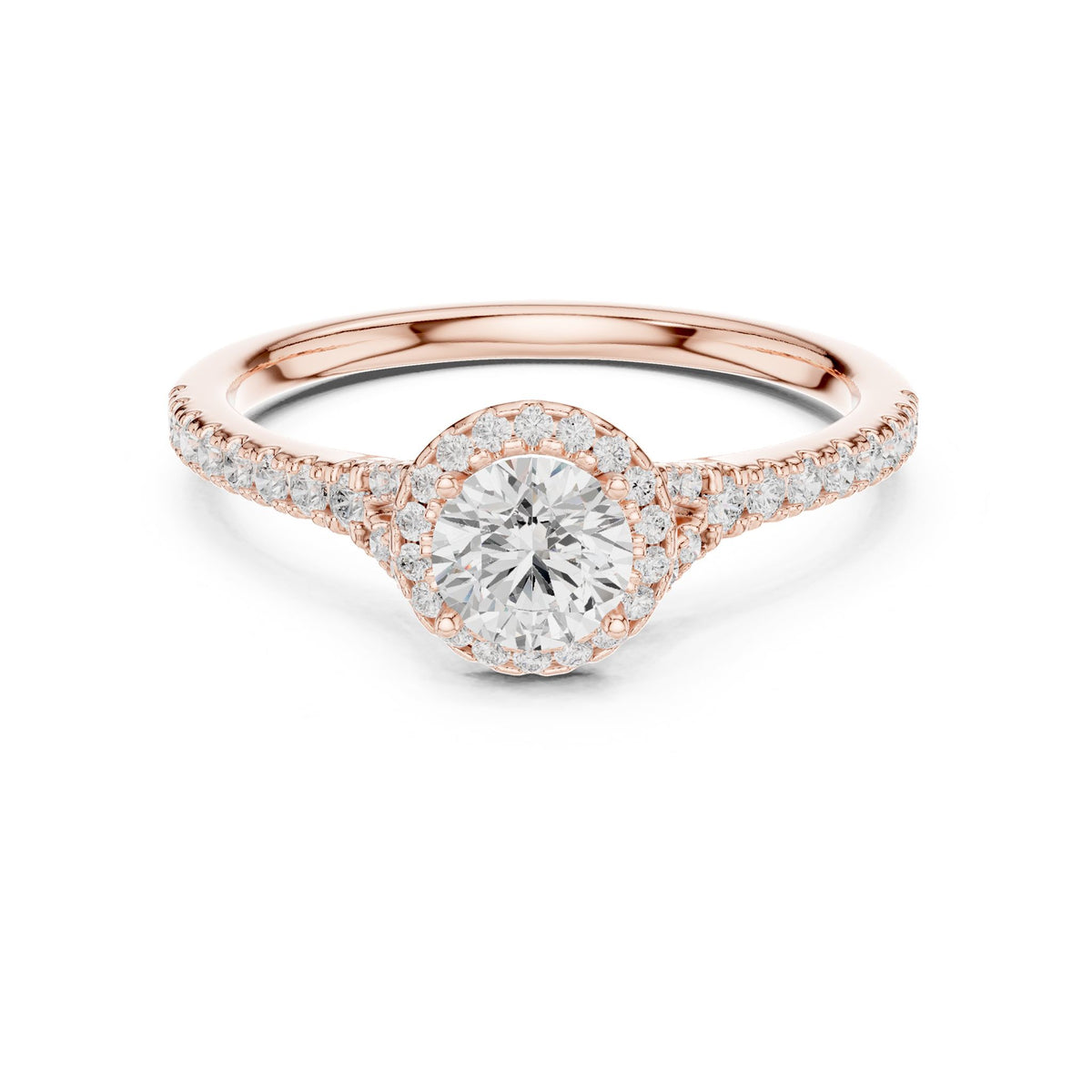 Round Halo Lab Grown Diamond Engagement Ring