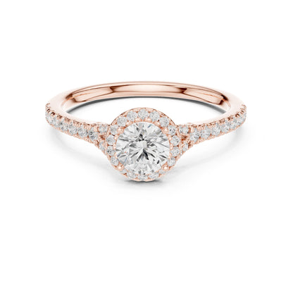 Round Halo Lab Grown Diamond Engagement Ring