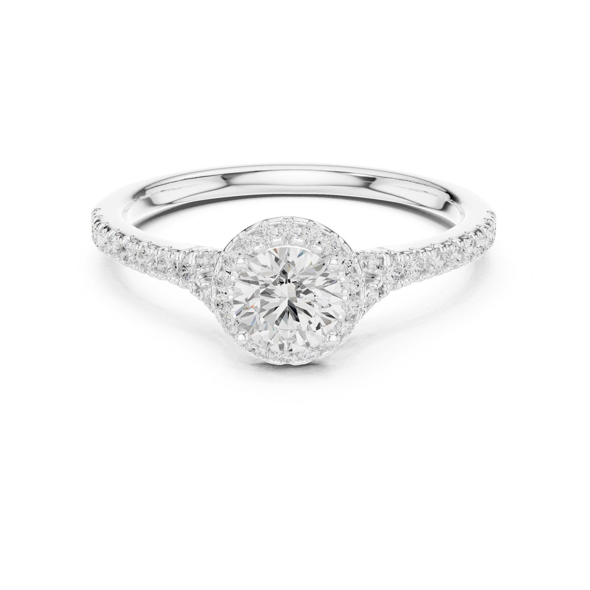 Round Halo Lab Grown Diamond Engagement Ring