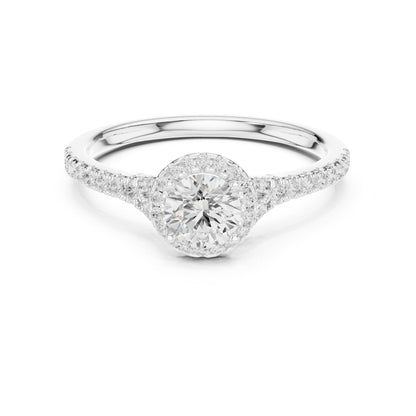 Round Halo Lab Grown Diamond Engagement Ring