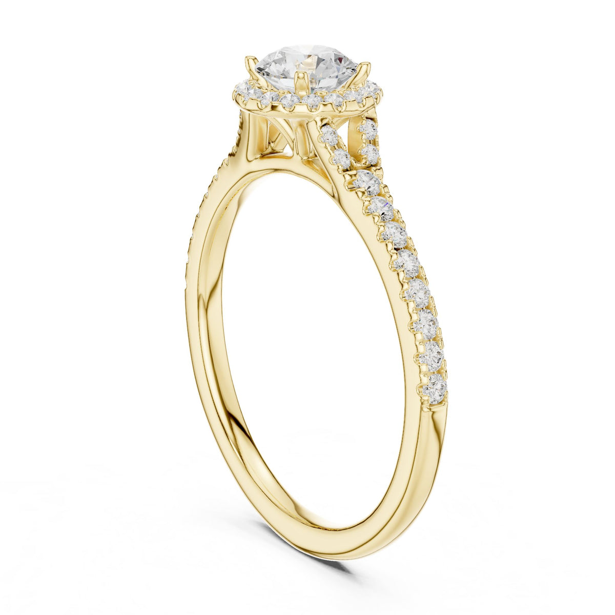 Round Halo Lab Grown Diamond Engagement Ring