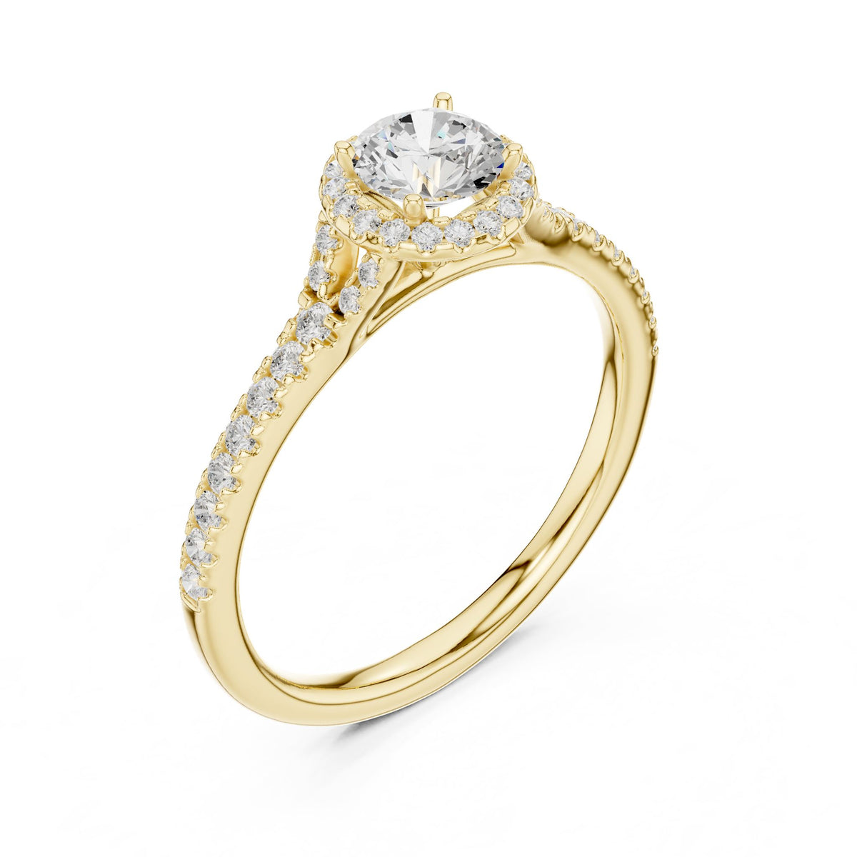 Round Halo Lab Grown Diamond Engagement Ring