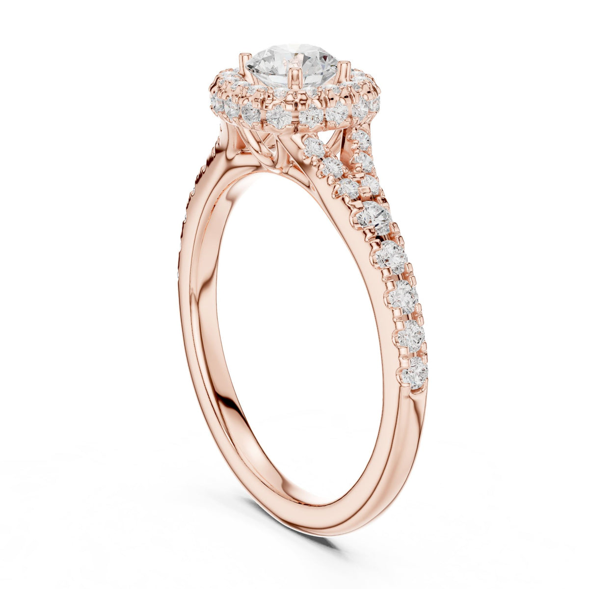 Round Halo Lab Grown Diamond Engagement Ring