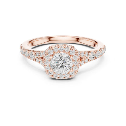 Round Halo Lab Grown Diamond Engagement Ring