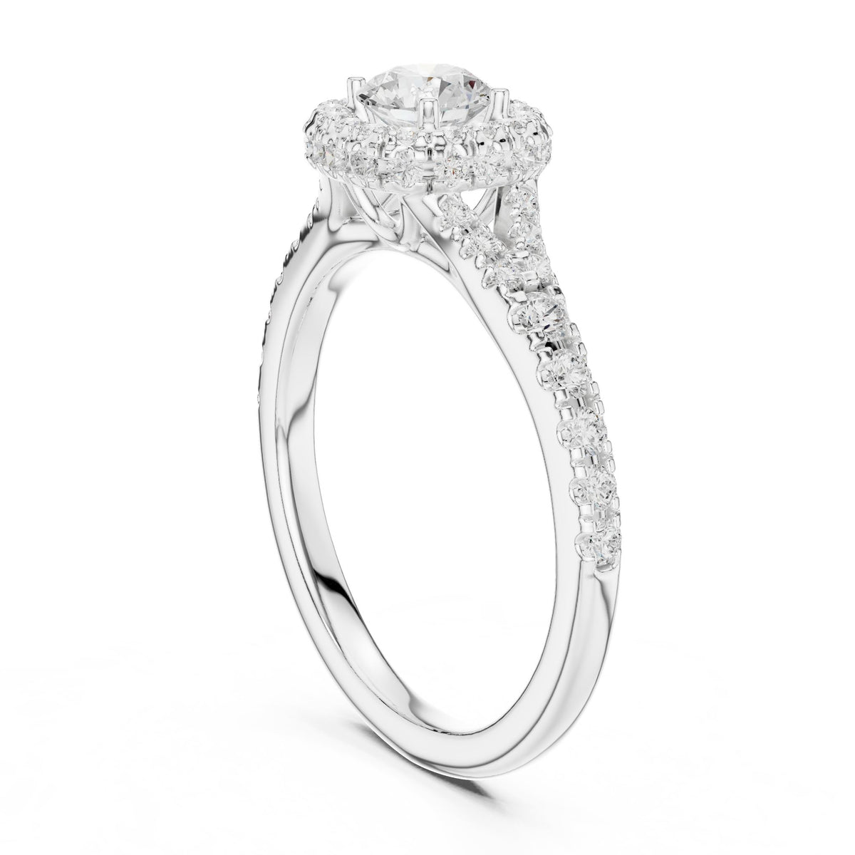 Round Halo Lab Grown Diamond Engagement Ring