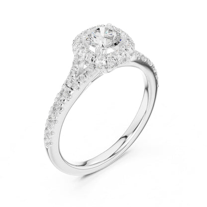 Round Halo Lab Grown Diamond Engagement Ring