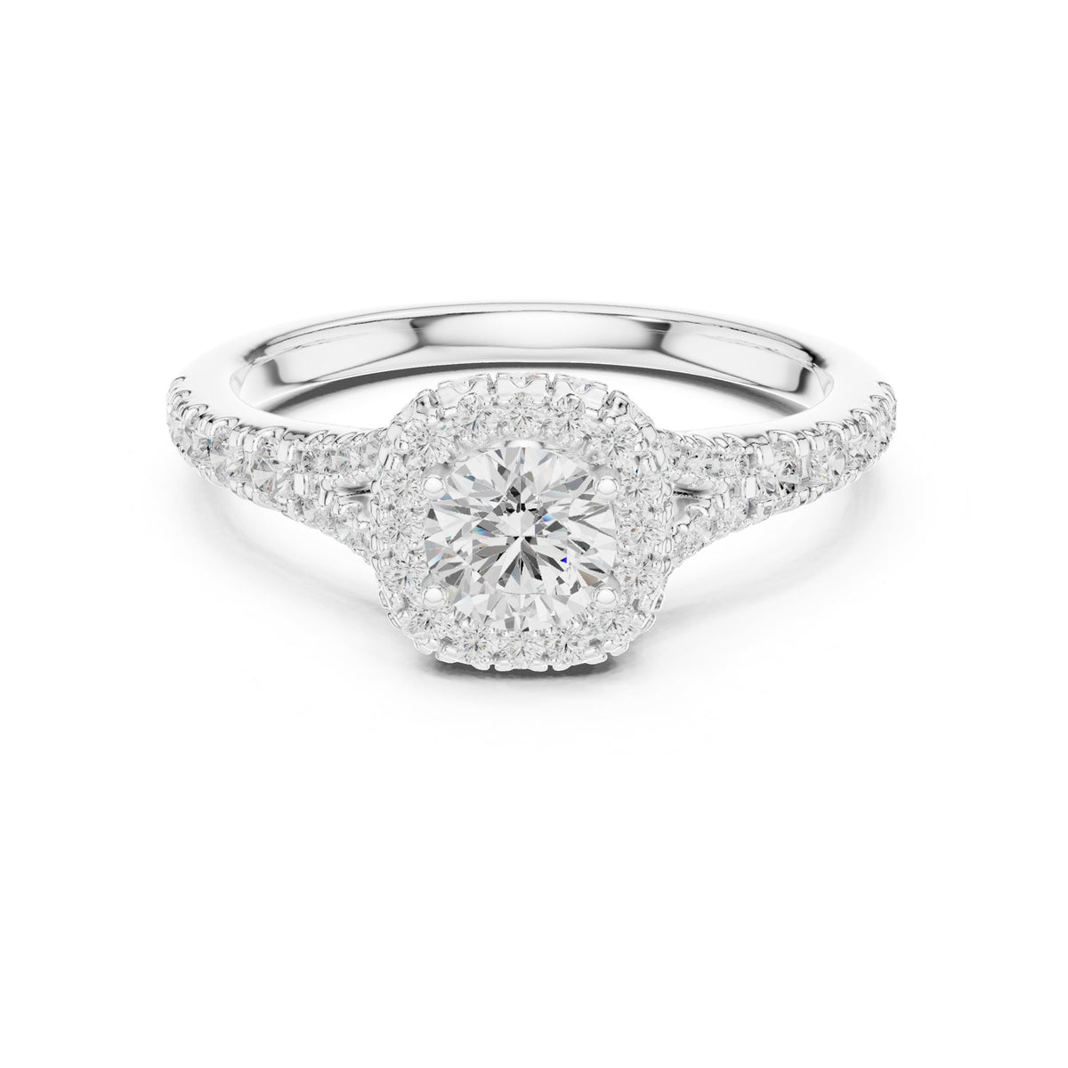 Round Halo Lab Grown Diamond Engagement Ring