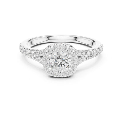 Round Halo Lab Grown Diamond Engagement Ring