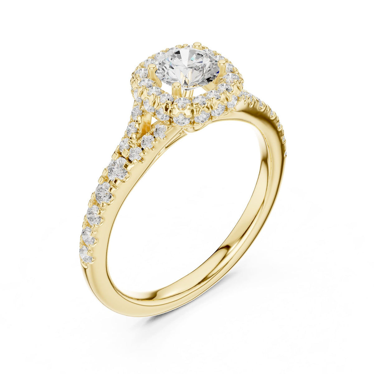 Round Halo Lab Grown Diamond Engagement Ring