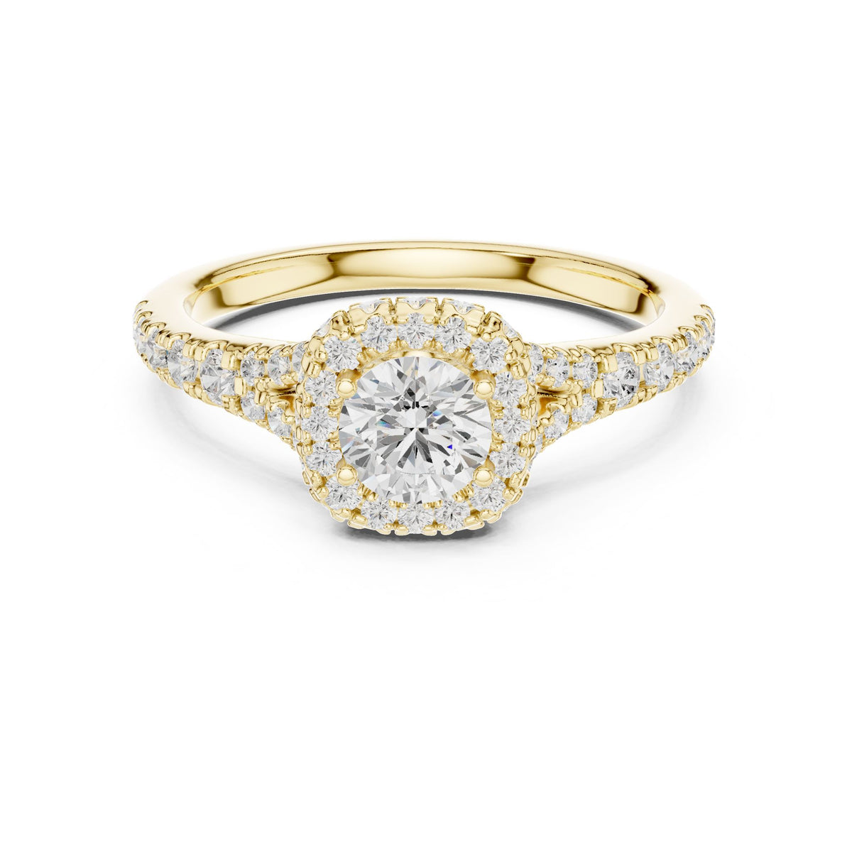Round Halo Lab Grown Diamond Engagement Ring