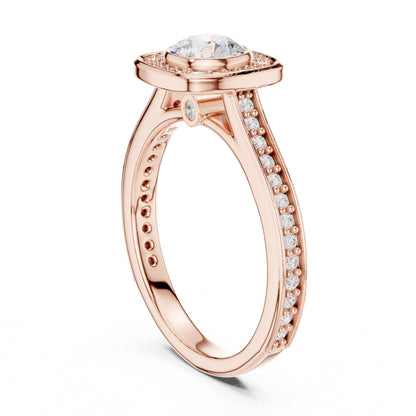 Round Halo Lab Grown Diamond Engagement Ring