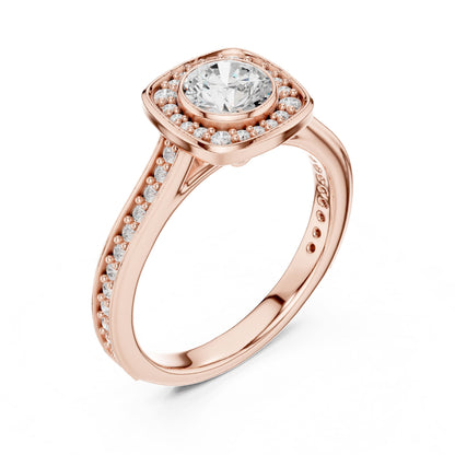 Round Halo Lab Grown Diamond Engagement Ring