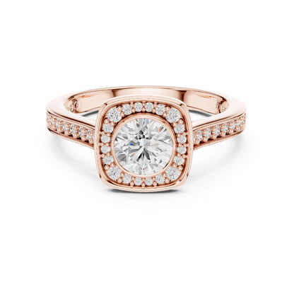 Round Halo Lab Grown Diamond Engagement Ring