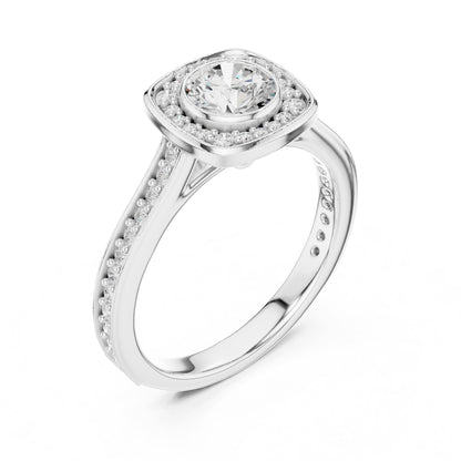 Round Halo Lab Grown Diamond Engagement Ring