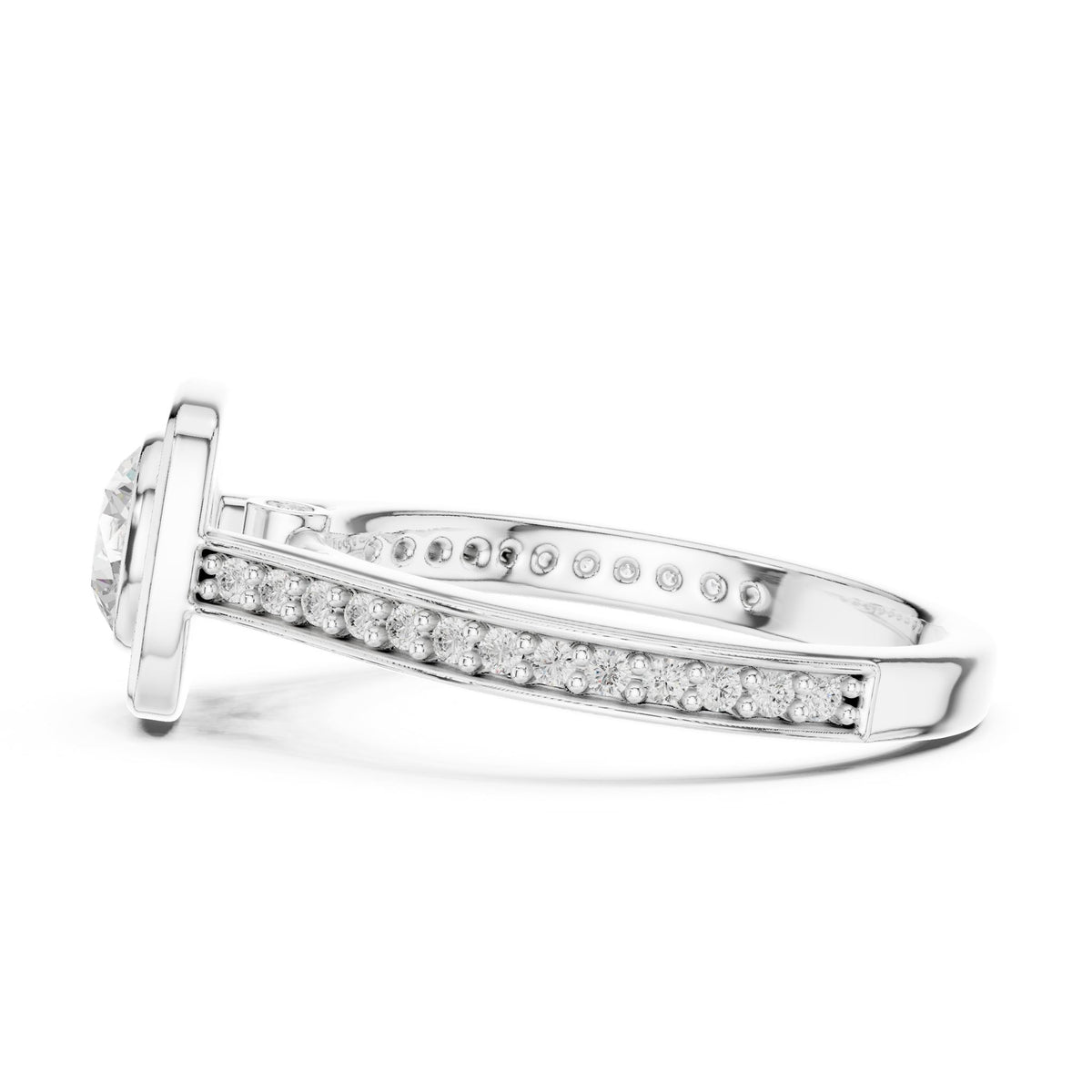 Round Halo Lab Grown Diamond Engagement Ring